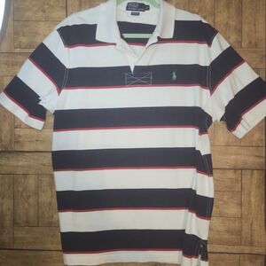 Polo Ralph‎ Lauren Rugby Shirt Men's M Striped Navy Red White Green Pony Vintage